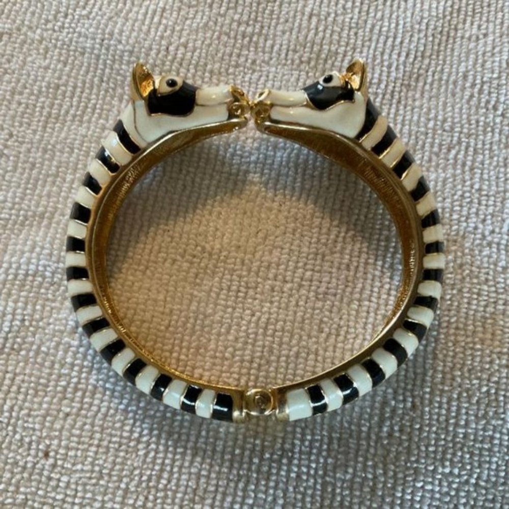 Fun Zebra Design Hinged Bracelet